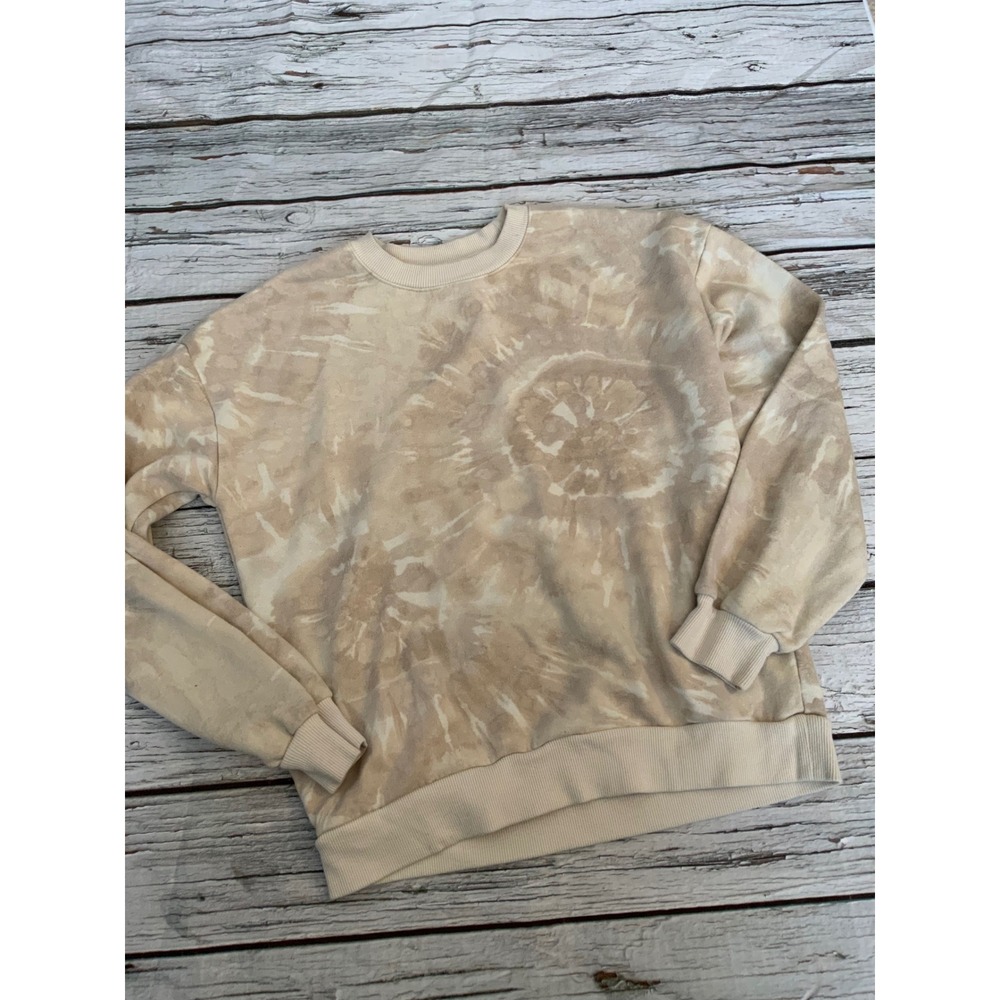 Marled Reunited Clothing Sweatshirt Women's Medium Tan Tie Dye Crewneck Pullover